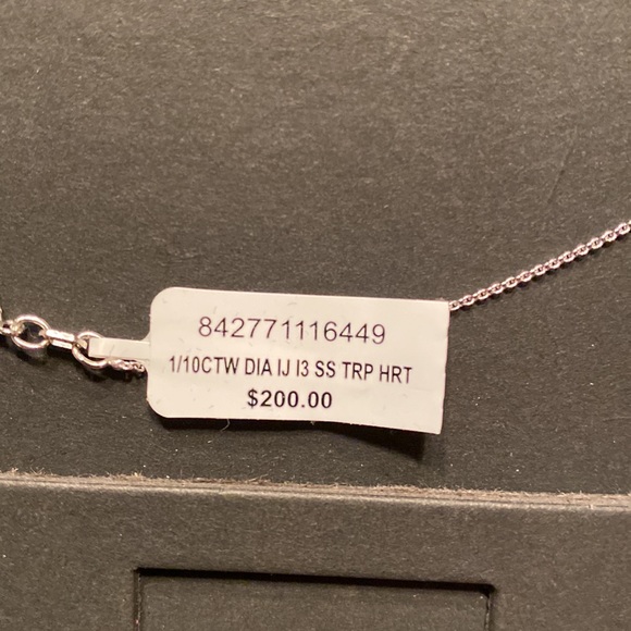 Open work Hearts 1/10 KT  SS Necklace - Picture 6 of 9